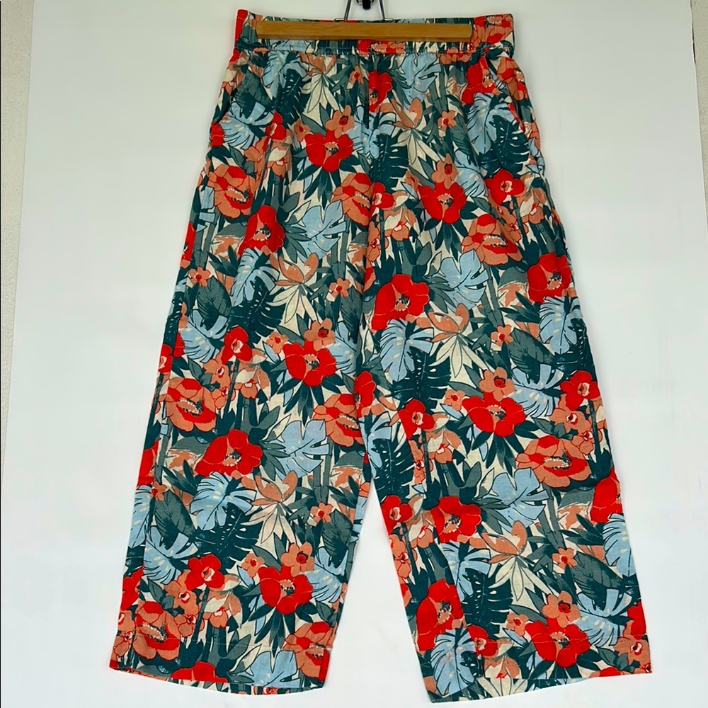 C&C California Linen Tropical Floral Print Pants - Picture 2 of 9